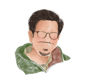 Watercolor illustration of Luis Alvergue